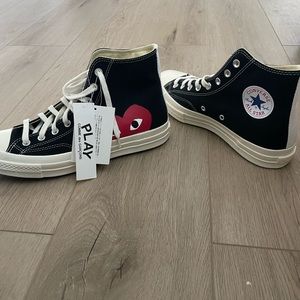 NEW Black high top comme des garçons converse